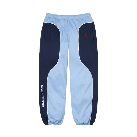 Supreme x Jordan Track Pants 'Light Blue/Navy' — XXS — Front View