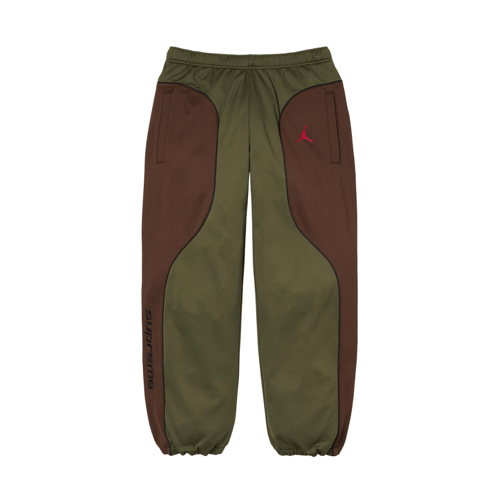 Supreme x Jordan Track Pants 'Olive/Brown' — XXS — Front View