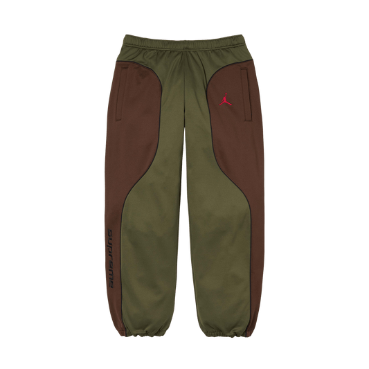 Supreme x Jordan Track Pants 'Olive/Brown' — XXS — Front View