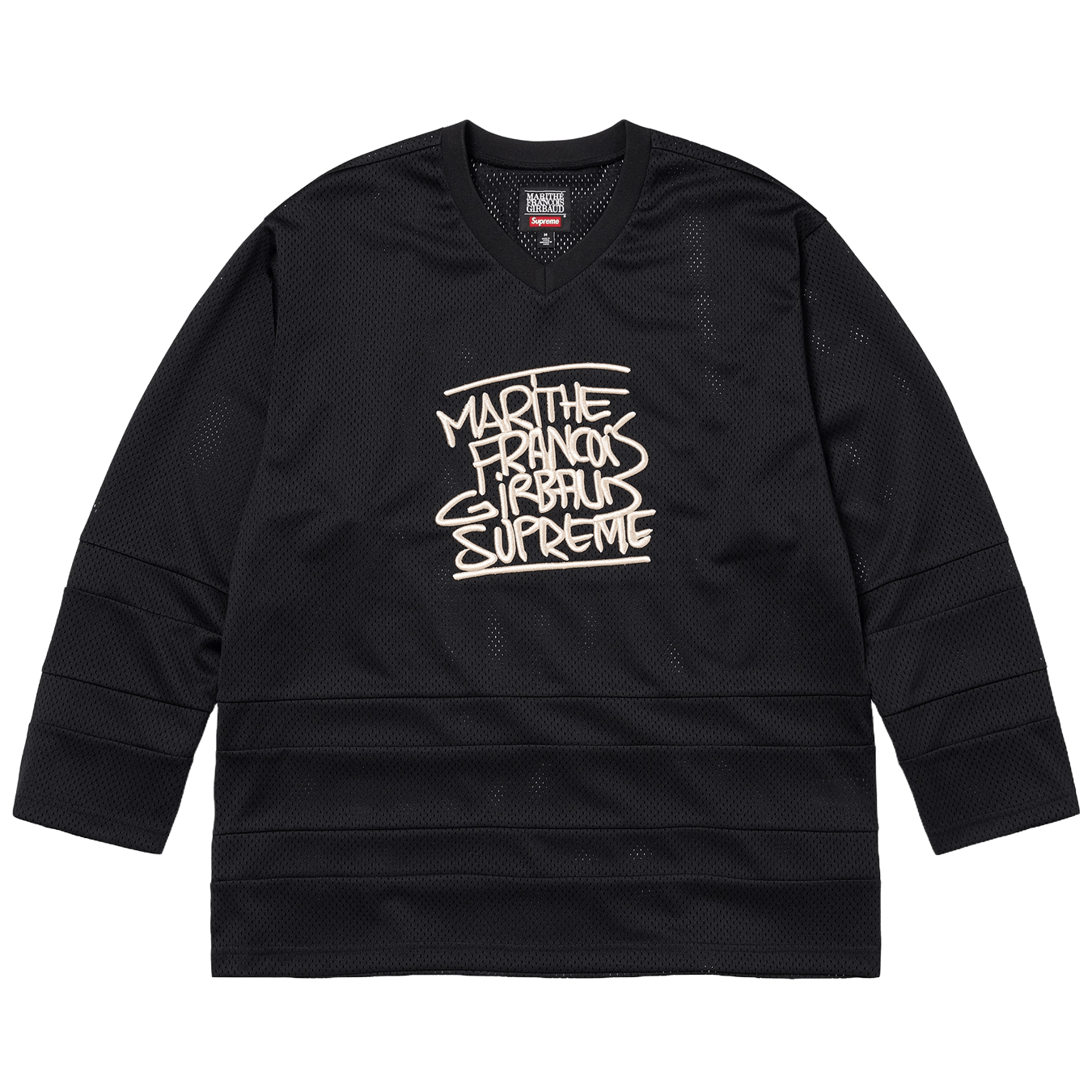 Supreme Marithé + François Girbaud Hockey Jersey 'Black' — XXS — Front View