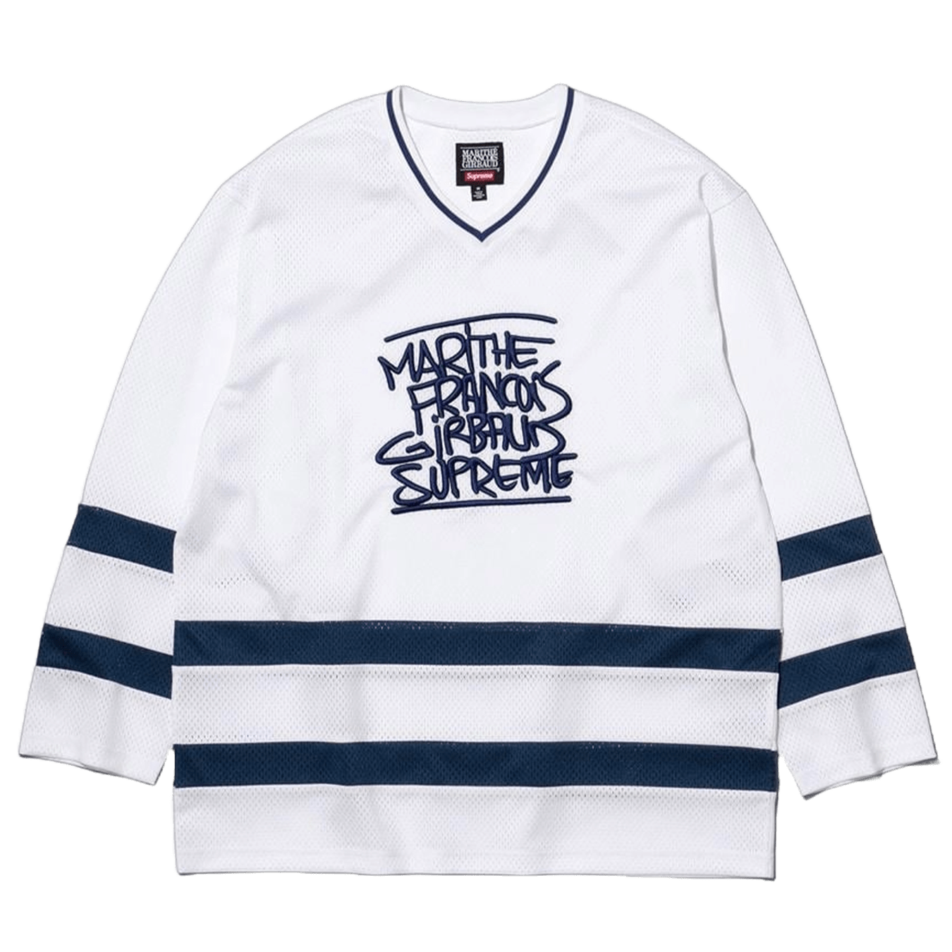 Supreme Marithé + François Girbaud Hockey Jersey 'White' — XXS — Front View