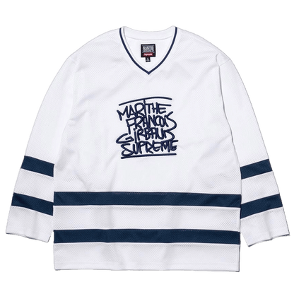 Supreme Marithé + François Girbaud Hockey Jersey 'White' — XXS — Front View