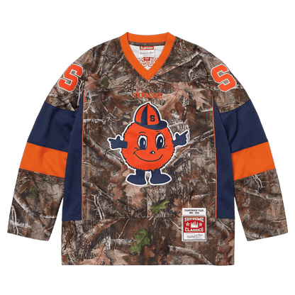 Supreme x Mitchell & Ness NCAA Hockey Jersey 'True Timber Kanati Camo' — XXS — Front View
