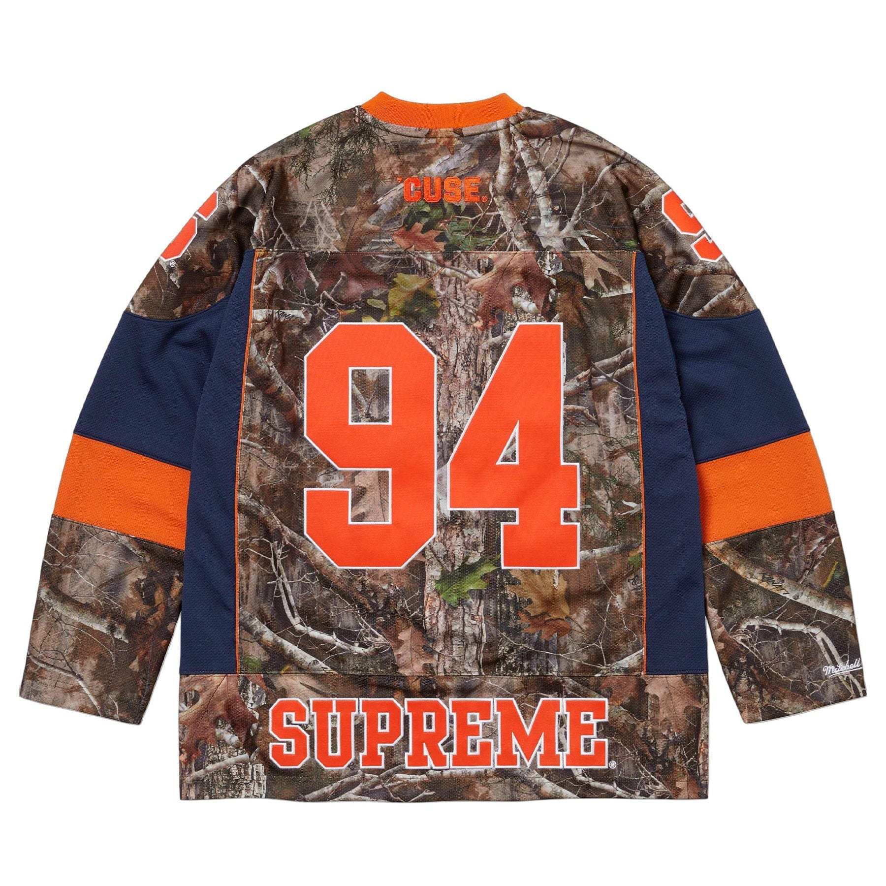Supreme x Mitchell & Ness NCAA Hockey Jersey 'True Timber Kanati Camo' — XXS — Side View