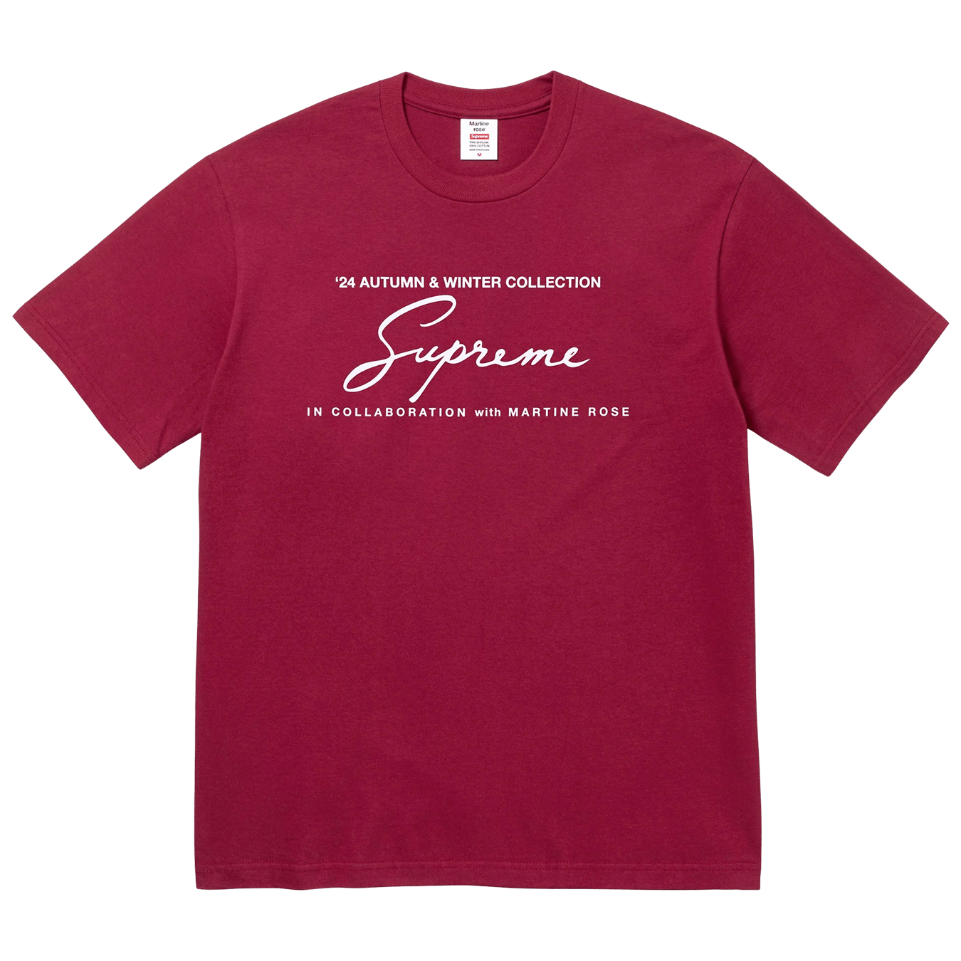 Supreme Martine Rose Tee 'Cardinal' — XXS — Front View