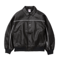 Supreme x Nike Leather Varsity Jacket 'Black' — XXS — Front View