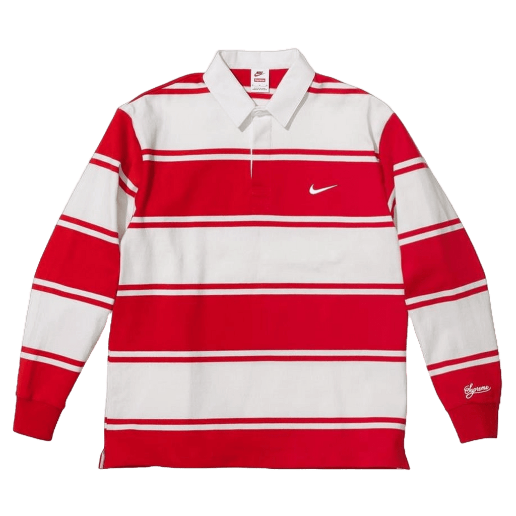 Supreme x Nike Stripe Rugby 'Red White' — XXS — Front View