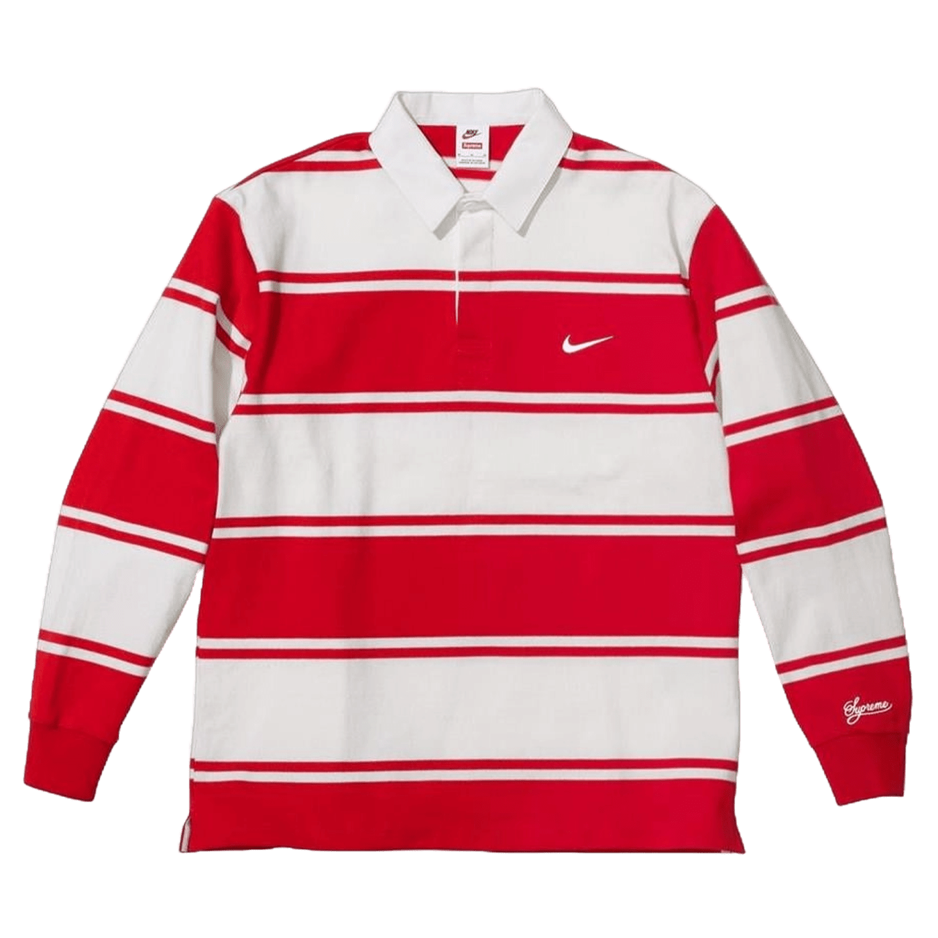 Supreme x Nike Stripe Rugby 'Red White' — XXS — Front View