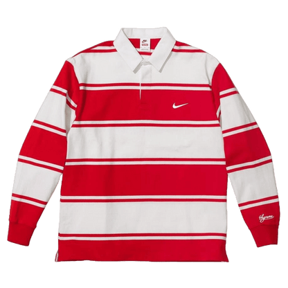 Supreme x Nike Stripe Rugby 'Red White' — XXS — Front View