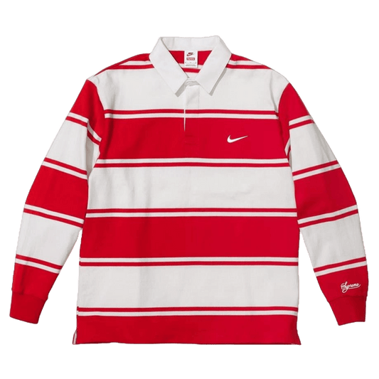 Supreme x Nike Stripe Rugby 'Red White' — XXS — Front View