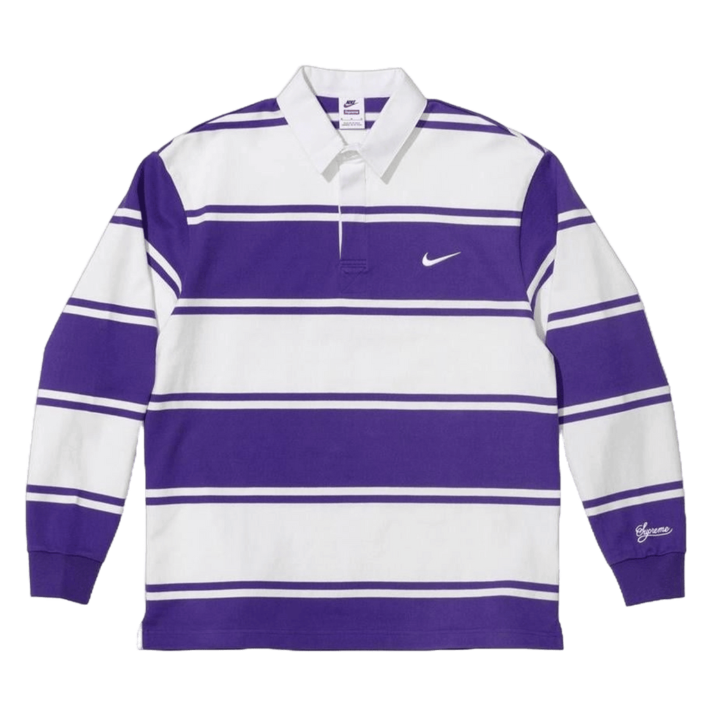 Supreme x Nike Stripe Rugby 'Purple White' — XXS — Front View