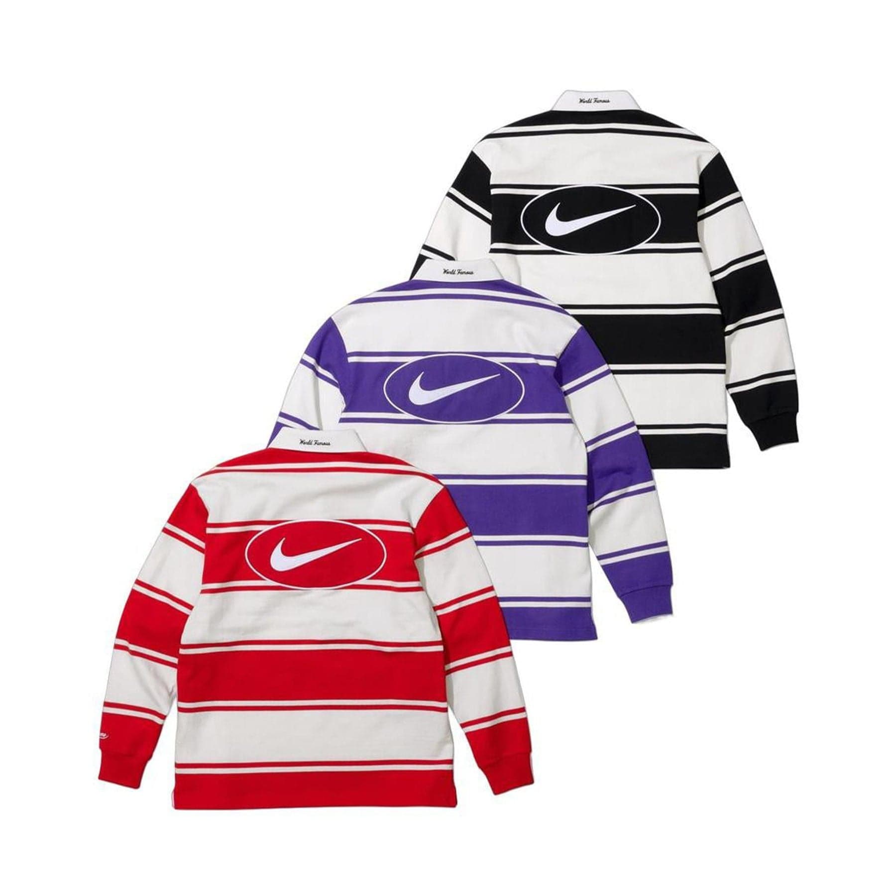 Supreme x Nike Stripe Rugby 'Black White' — XXS — Back View