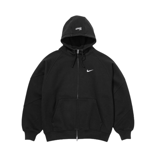 Supreme x Nike Zip-Up Hooded Sweatshirt 'Black' — XXS — Front View