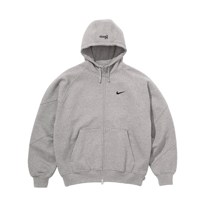 Supreme x Nike Zip-Up Hooded Sweatshirt 'Grey' — XXS — Front View