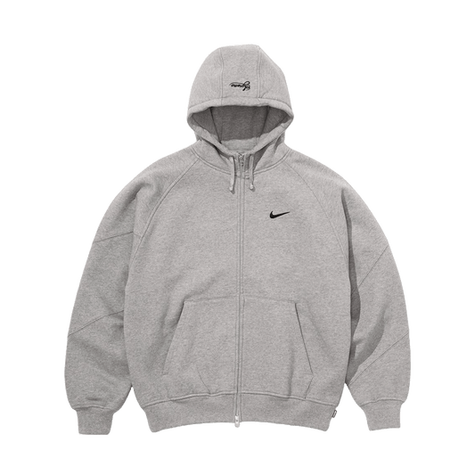 Supreme x Nike Zip-Up Hooded Sweatshirt 'Grey' — XXS — Front View