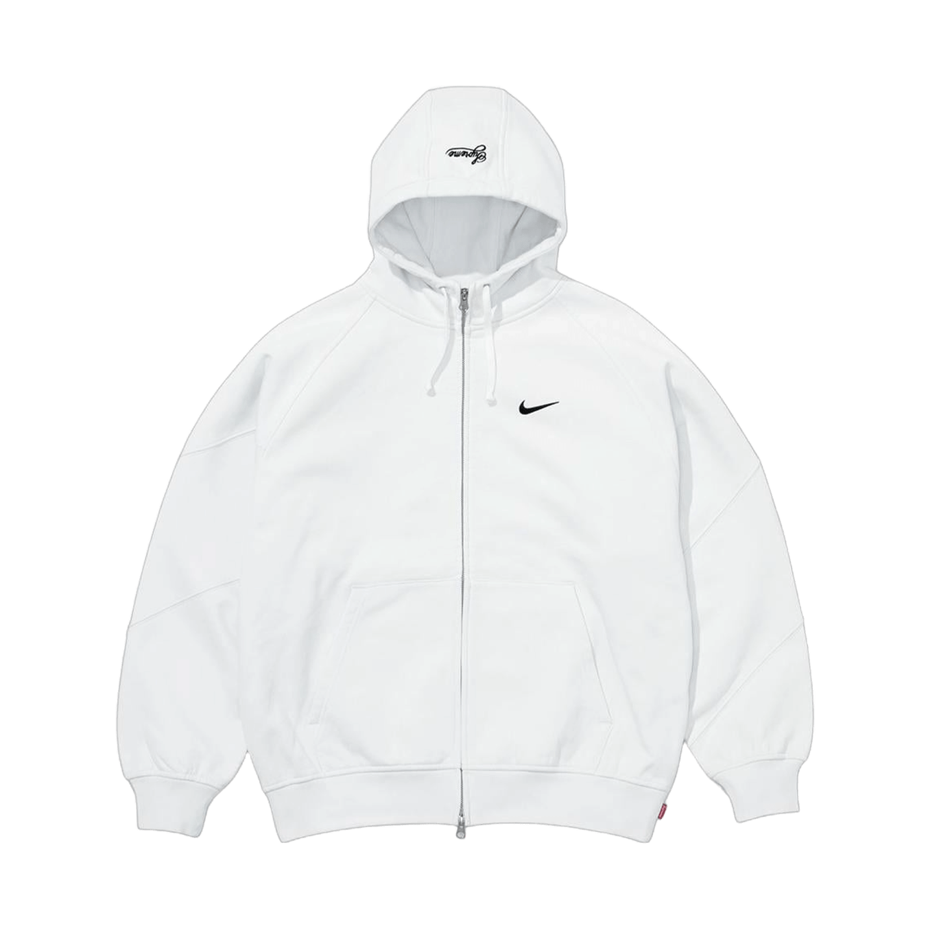 Supreme x Nike Zip-Up Hooded Sweatshirt 'White' — XXS — Front View