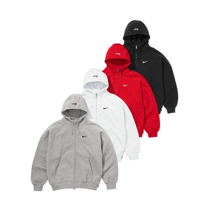 Supreme x Nike Zip-Up Hooded Sweatshirt 'Grey' — XXS — Back View