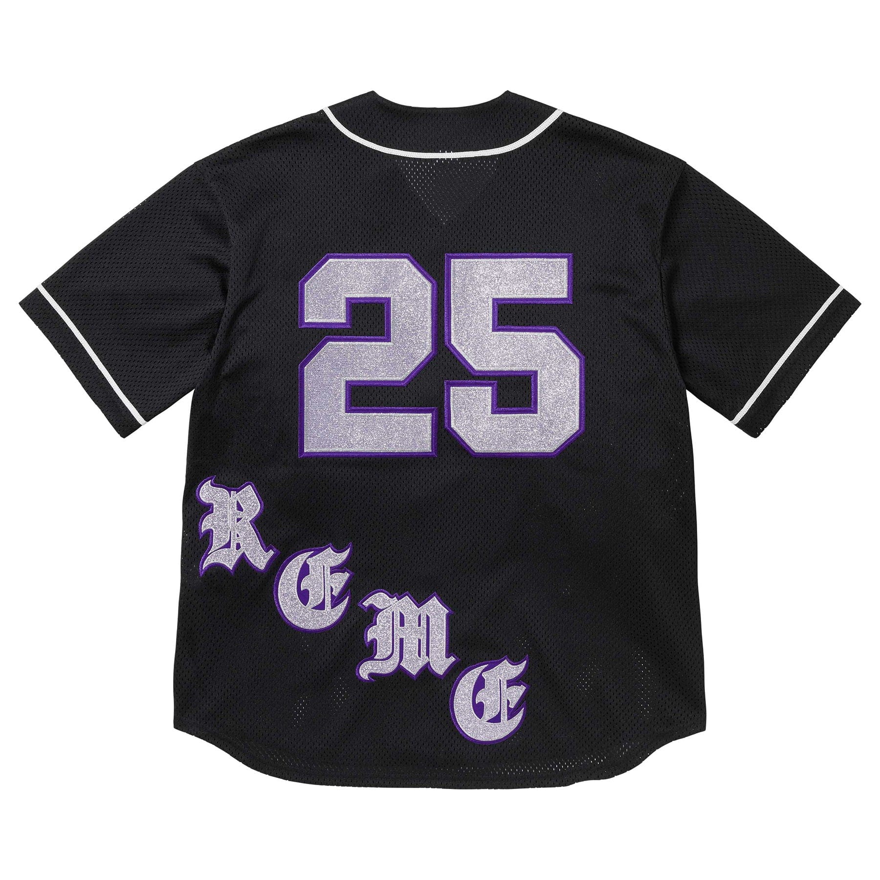 Supreme Old English Baseball Jersey 'Black' — XXS — Side View