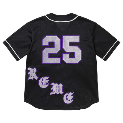 Supreme Old English Baseball Jersey 'Black' — XXS — Side View