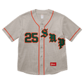 Supreme Old English Baseball Jersey 'Grey' — XXS — Front View