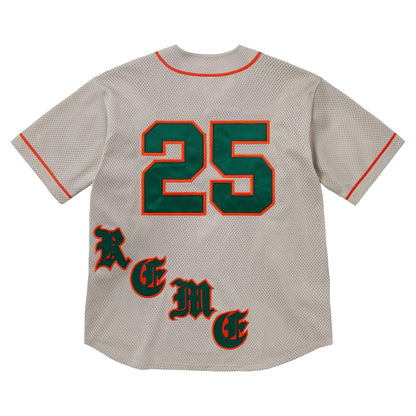 Supreme Old English Baseball Jersey 'Grey' — XXS — Side View