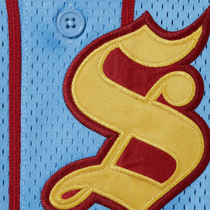 Supreme Old English Baseball Jersey 'Light Blue' — XXS — Back View