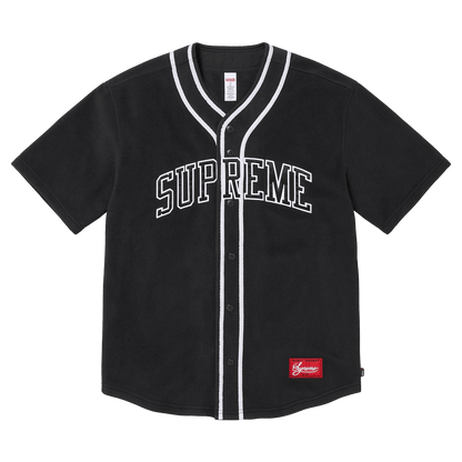 Supreme Polartec Baseball Jersey 'Black' — XXS — Front View