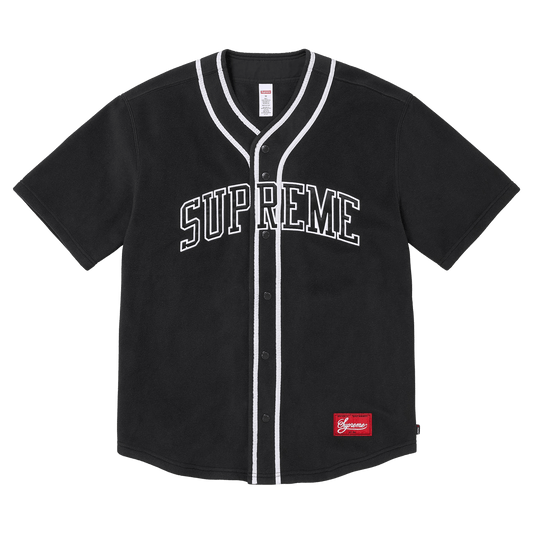 Supreme Polartec Baseball Jersey 'Black' — XXS — Front View