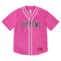 Supreme Polartec Baseball Jersey 'Pink' — XXS — Front View