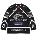 Supreme Rhinestone Hockey Jersey 'Black' — XXS — Front View