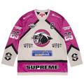 Supreme Rhinestone Hockey Jersey 'Light Grey' — XXS — Front View