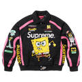 Supreme x SpongeBob SquarePants x Jeff Hamilton Racing Jacket 'Black' — XXS — Front View
