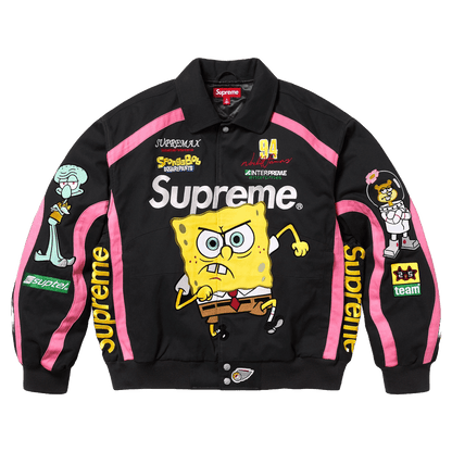 Supreme x SpongeBob SquarePants x Jeff Hamilton Racing Jacket 'Black' — XXS — Front View