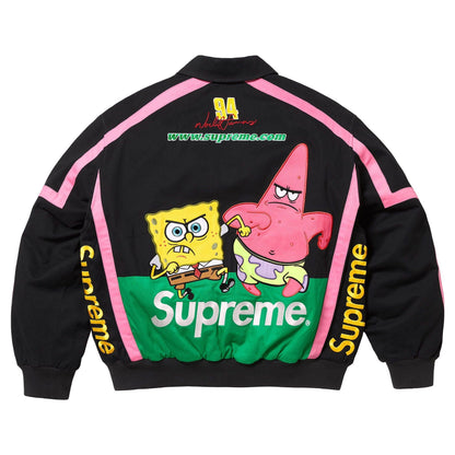 Supreme x SpongeBob SquarePants x Jeff Hamilton Racing Jacket 'Black' — XXS — Back View