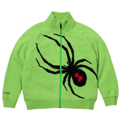 Supreme x Spyder Windstopper Zip Up Sweater 'Green' — XXS — Front View