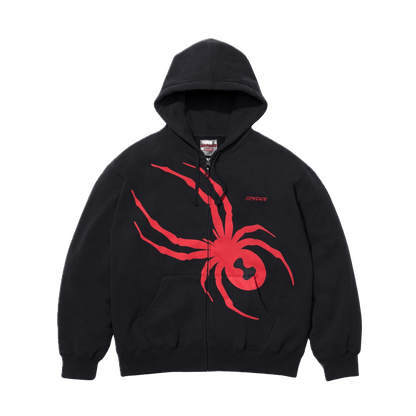 Supreme x Spyder Zip Up Hooded Sweatshirt 'Black' — XXS — Front View