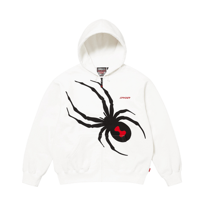 Supreme x Spyder Zip Up Hooded Sweatshirt 'White' — XXS — Front View