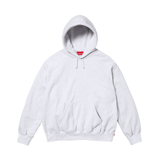 Supreme Satin Appliqué Hoodie 'Ash Grey' — XXS — Front View
