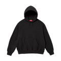 Supreme Satin Appliqué Hoodie 'Black' — XXS — Front View