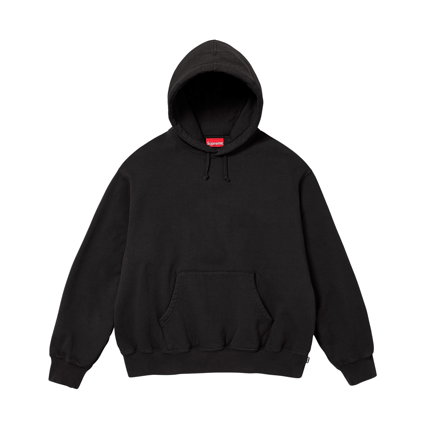 Supreme Satin Appliqué Hoodie 'Black' — XXS — Front View