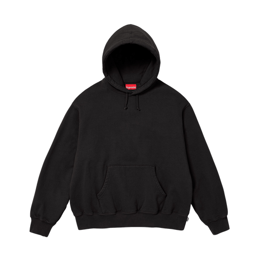 Supreme Satin Appliqué Hoodie 'Black' — XXS — Front View