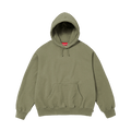 Supreme Satin Appliqué Hoodie 'Light Olive' — XXS — Front View