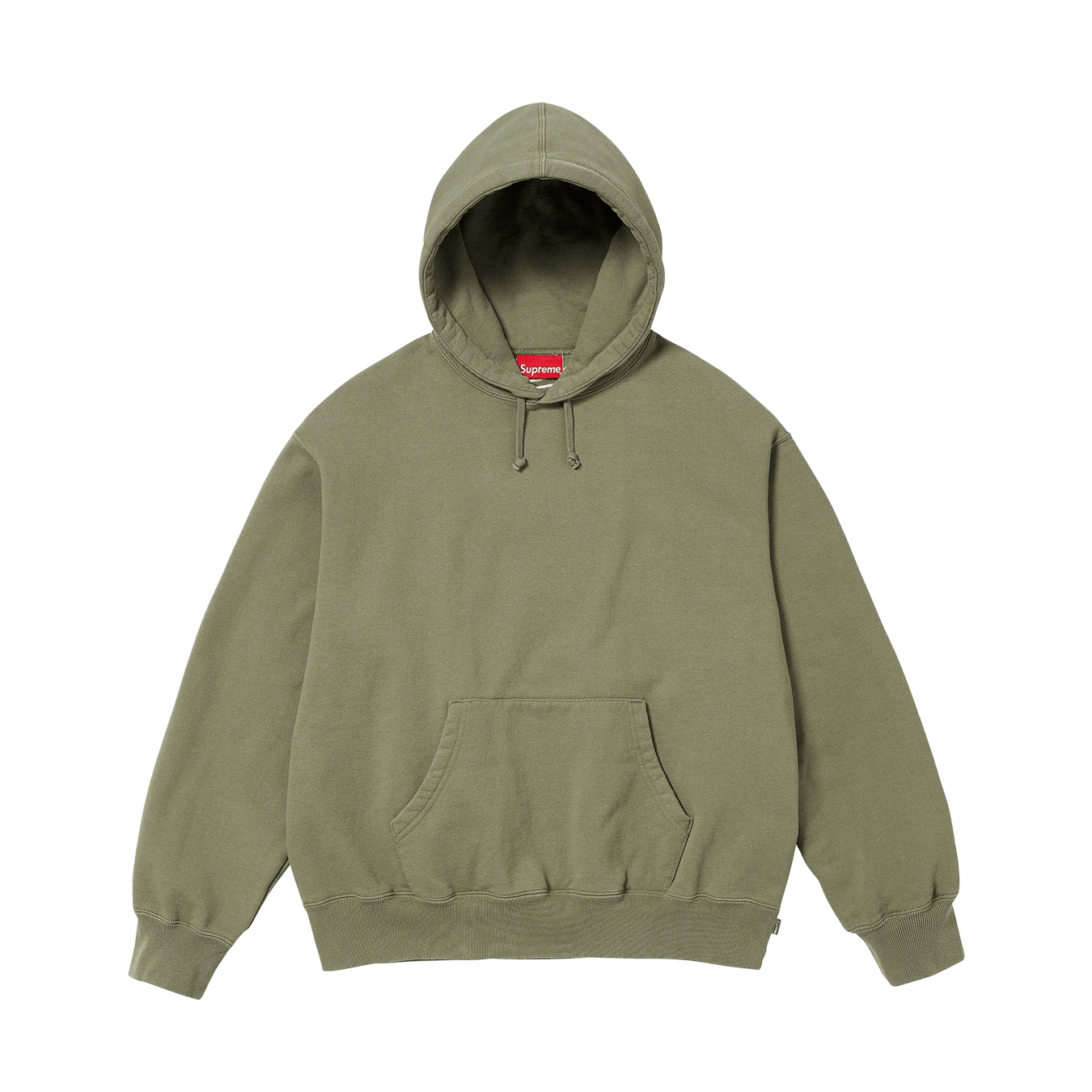 Supreme Satin Appliqué Hoodie 'Light Olive' — XXS — Front View