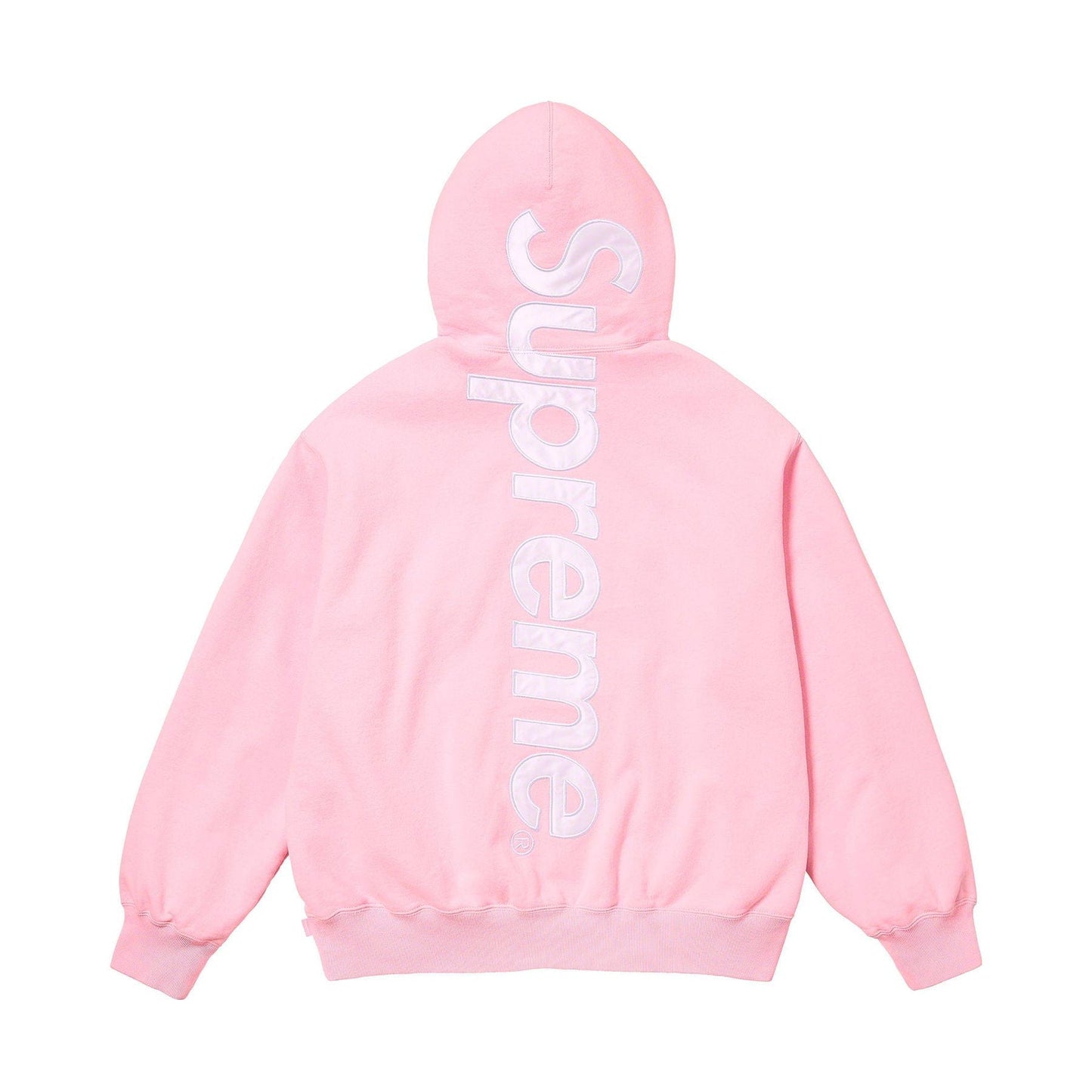 Supreme Satin Appliqué Hoodie 'Light Pink' — XXS — Side View