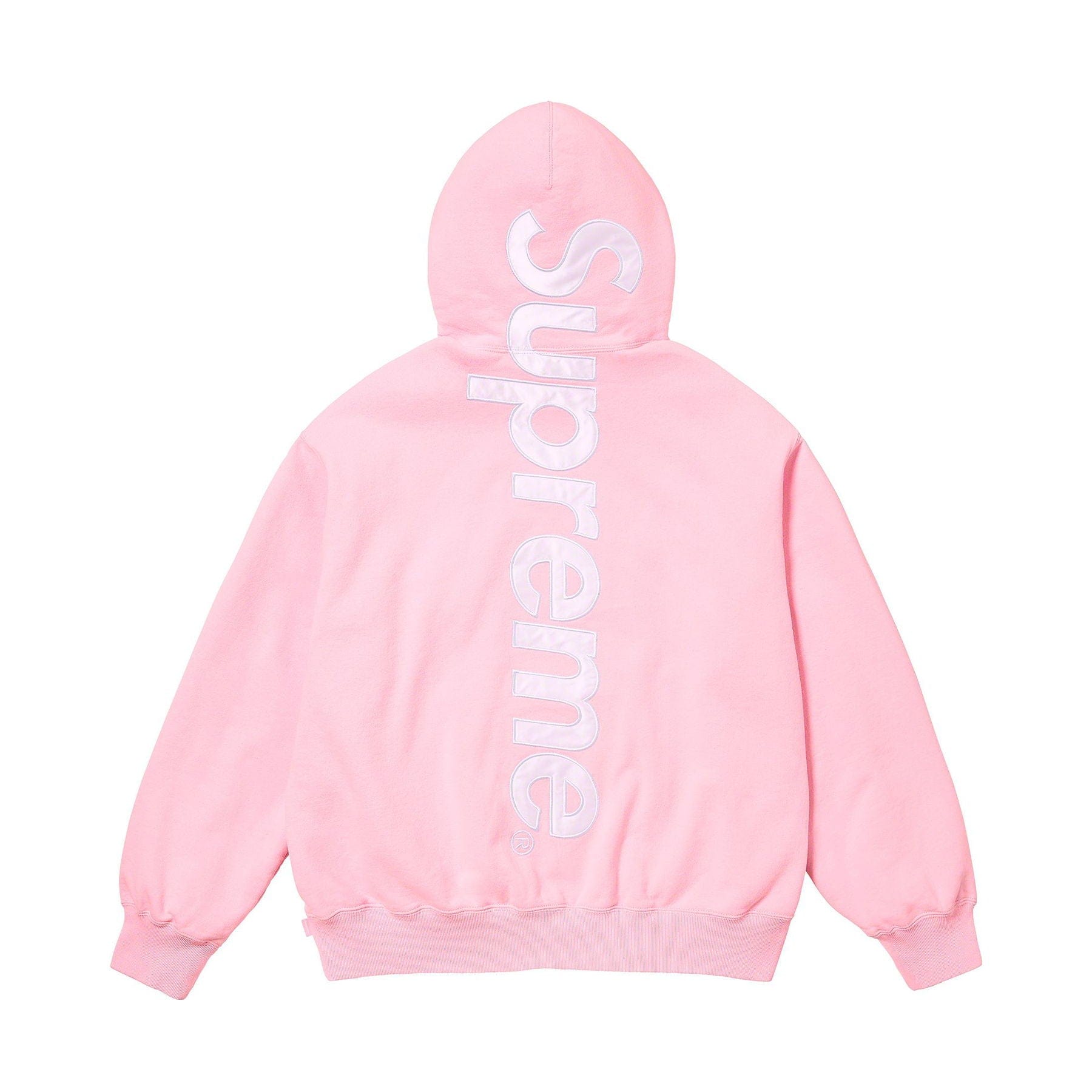 Supreme Satin Appliqué Hoodie 'Light Pink' — XXS — Side View