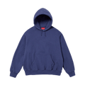 Supreme Satin Appliqué Hoodie 'Washed Navy' — XXS — Front View