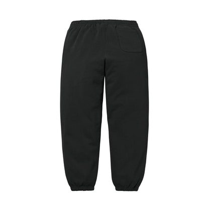 Supreme Satin Appliqué Sweatpant 'Black' — XXS — Side View