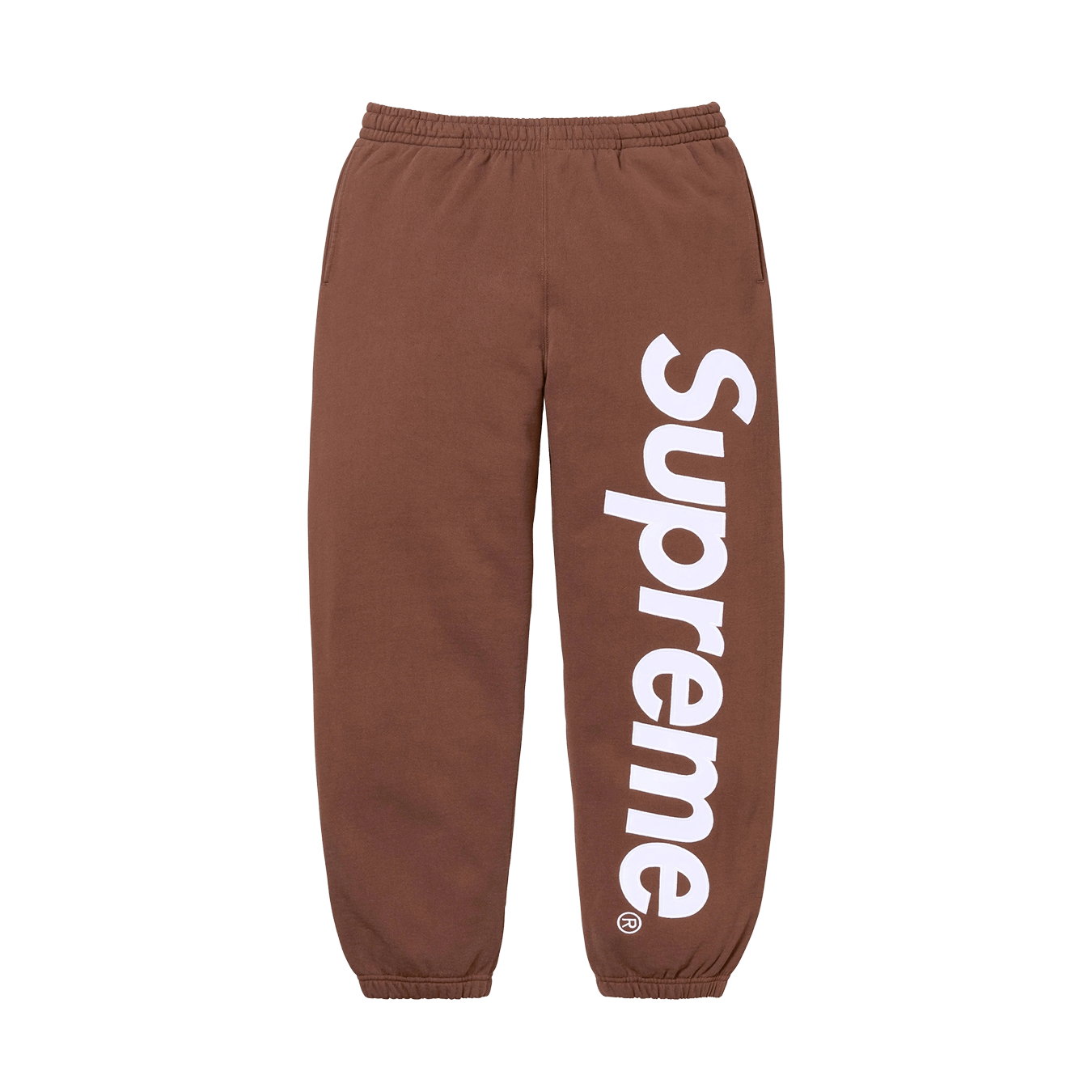 Supreme Satin Appliqué Sweatpant 'Brown' — XXS — Front View