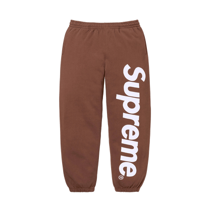 Supreme Satin Appliqué Sweatpant 'Brown' — XXS — Front View