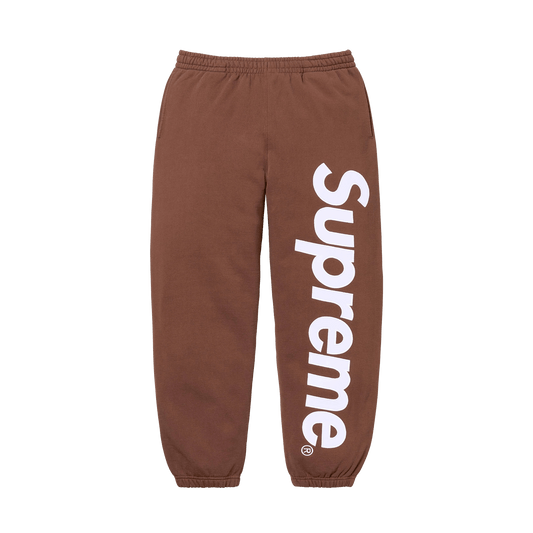Supreme Satin Appliqué Sweatpant 'Brown' — XXS — Front View